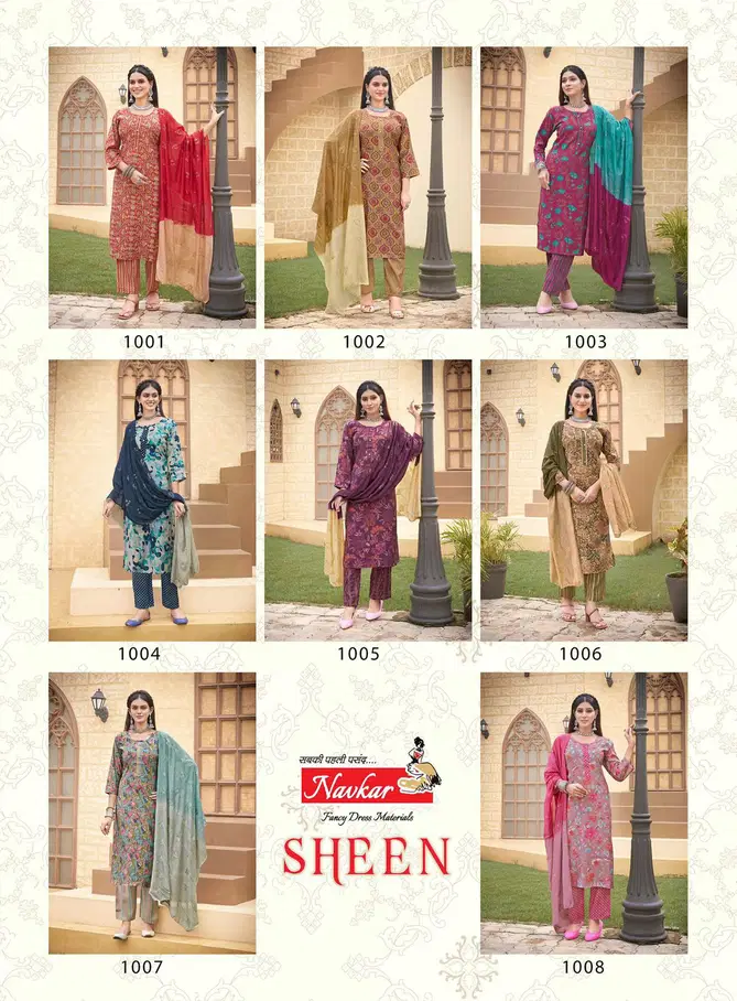 Sheen Vol 3 By Navkar Muslin Printed Kurti With Bottom Dupatta Wholesale Shop In Surat
